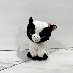 TY Beanie Boo Butter The Cow Plush TySilk Plush Stuffed Animal Black And White